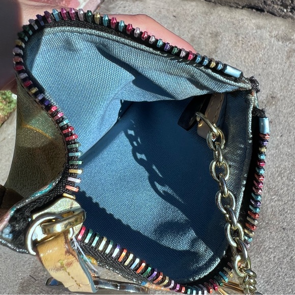 🌈 Rainbow Zipper Hearts Dooney and Bourke card holder keychain pouch - Picture 8 of 8